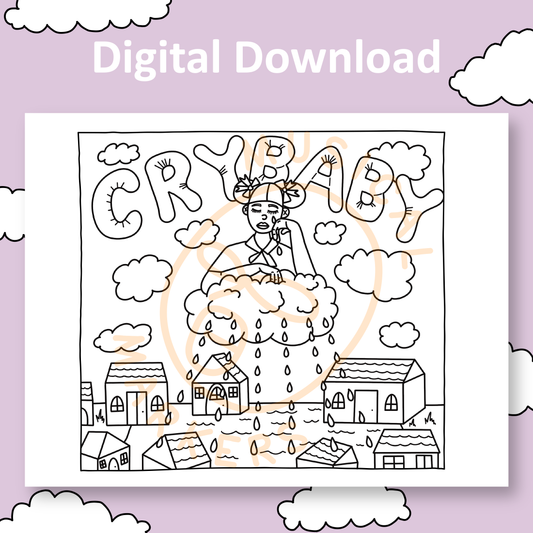 CRY BABY - DIGITAL DOWNLOAD COLORING PAGE