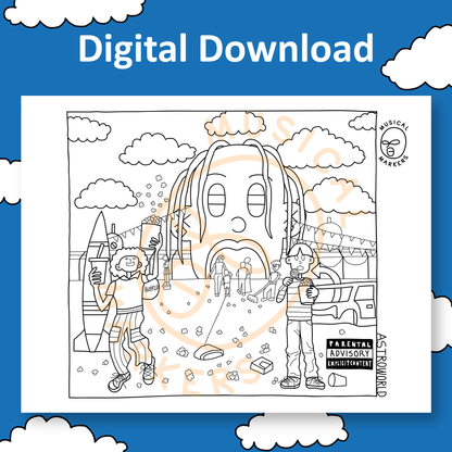 ASTROWORLD - DIGITAL DOWNLOAD COLORING PAGE