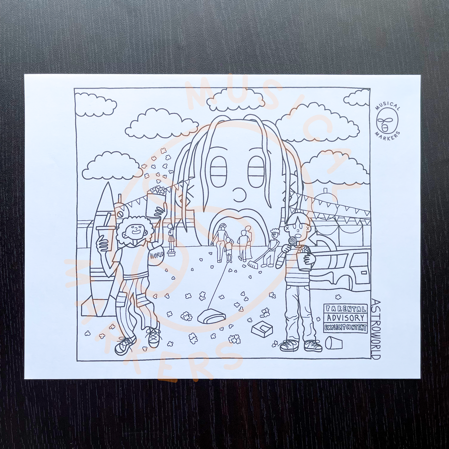 ASTROWORLD - DIGITAL DOWNLOAD COLORING PAGE